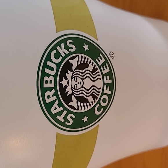 STARBUCKS Retired Ceramic Coffee Canister/Cookie Jar, Lime Green Stripe And Logo - Picture 3 of 12